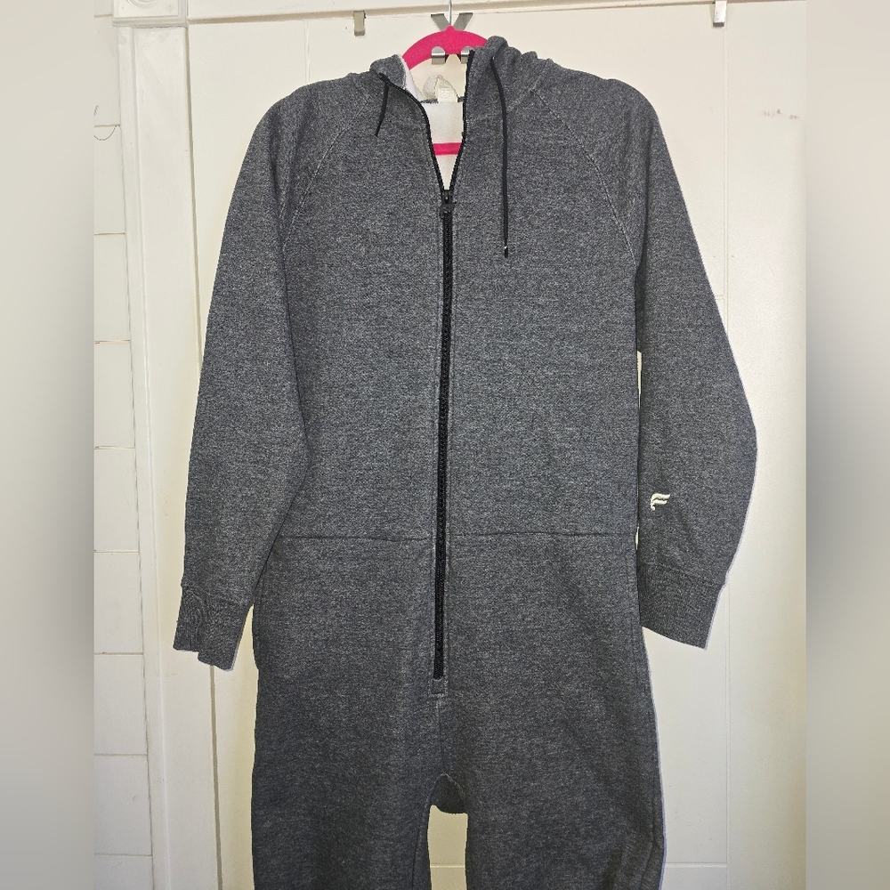 Fabletics Mens Gray To-Go Hooded Jumpsuit Sz S - Picture 2 of 13